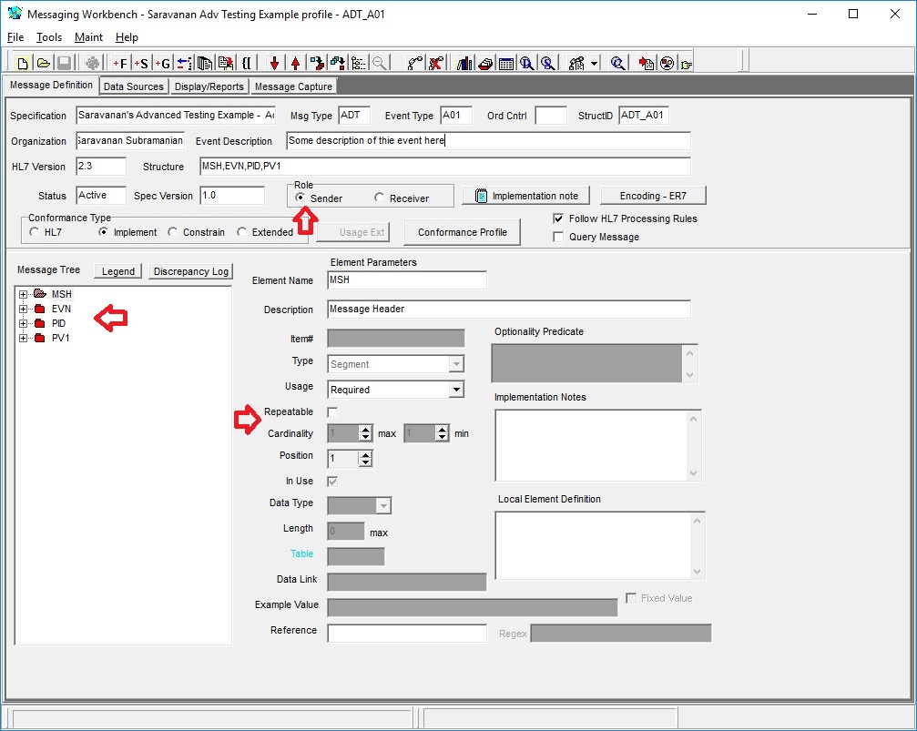 HL7 Messaging Workbench Screenshot